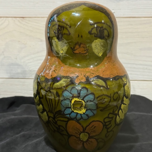 VVintage Coin Bank Nesting Doll Italian Pottery Signed - Picture 2 of 11